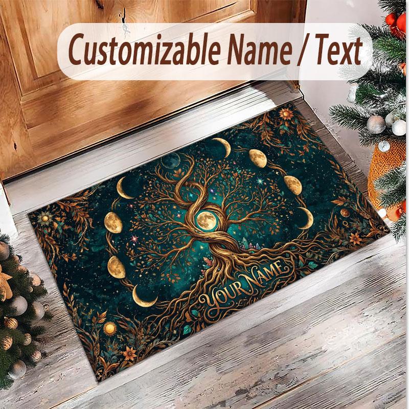 Music General Theme Soft Crystal Velvet Rug Custom Name & Text Print Non Slip Floor Rug for Bedroom Living Room