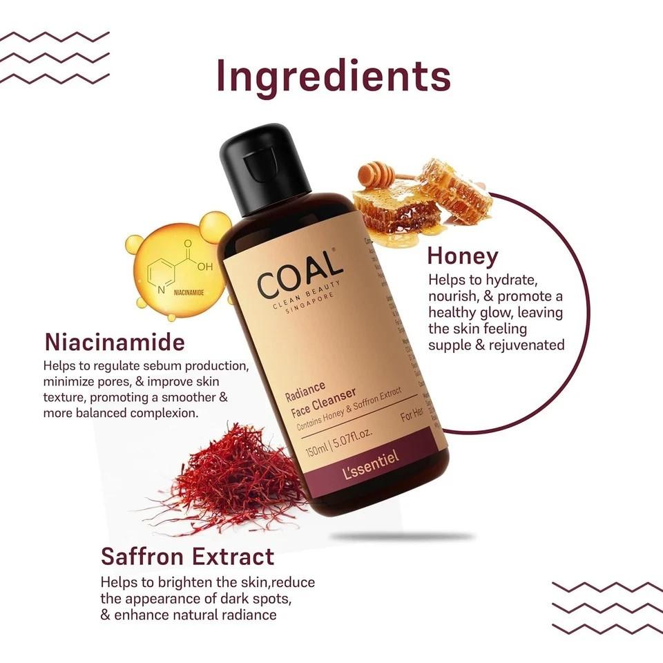 Coal Clean Beauty Radiance Face Cleanser For Brightening Skin 150ml