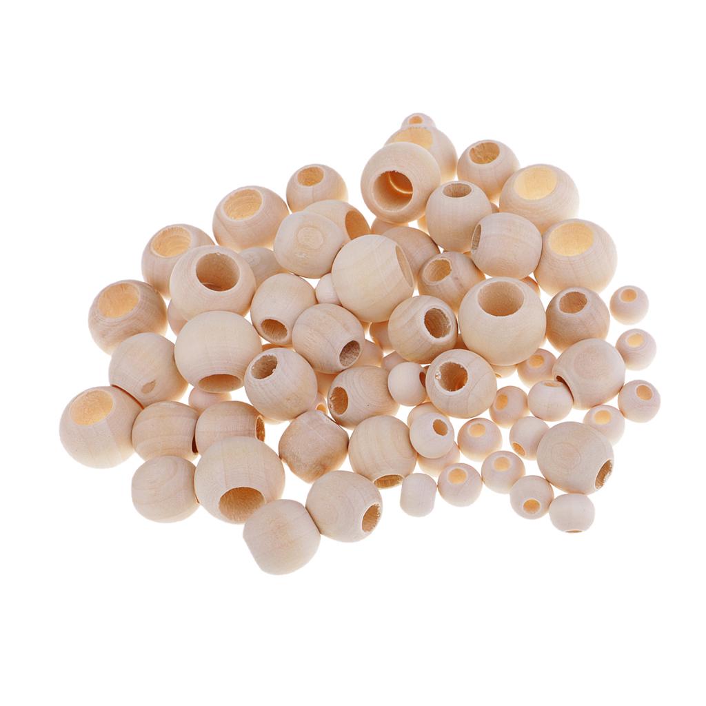 220 шт. в упаковке деревянные бусины разного размера из натурального дерева, свободная прокладка с большим отверстием