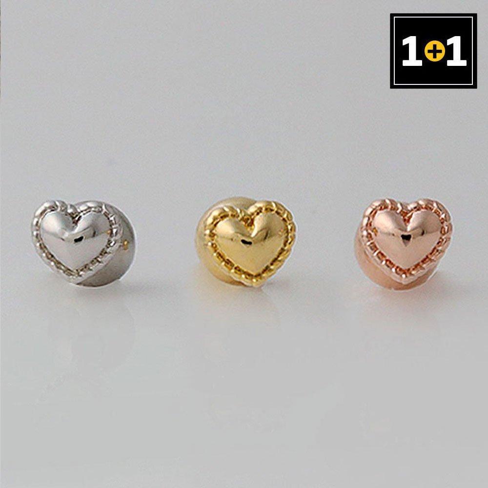 (1+1) Fashion Mini Heart Piercing One Side Sale