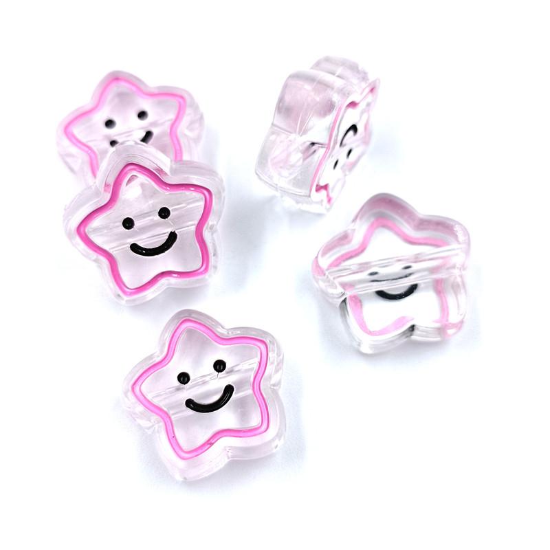 5 шт. 19 мм акриловые капельницы масла прозрачные пентаграммы смайлик бусины DIY ручной работы ожерелье из бисера веревка аксессуары для волос