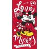 Beach Towel - DISNEY - MICKEY-MINNIE LOVE - Microfiber - 70x140 Cm - Red