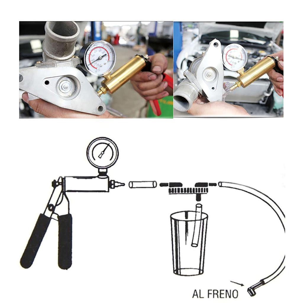 Набор для прокачки тормозов с ручным вакуумным насосом с манометром, адаптер, набор для прокачки тормозной жидкости для велосипеда, автомобиля, грузовика