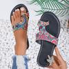 Large-sized Sandals for Women, New Breathable Printed Flip-top Roman Slippers with Ethnic Style In Summer