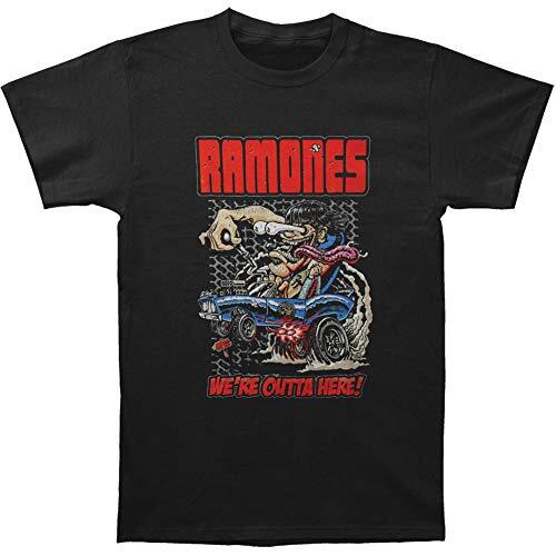 Ramones Men's Outta Here Short Sleeve T-Shirt, Black, X-Large