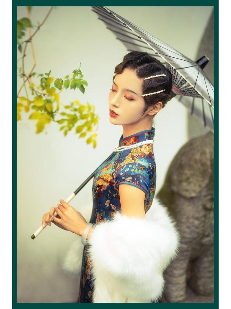 2025 Ретро китайский стиль ципао: Молодое, Длинное и Элегантное Летнее Платье