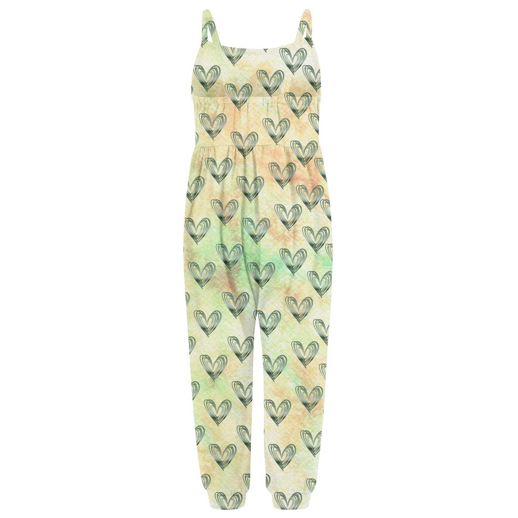 Детский комбинезон без рукавов для малышей и девочек на лето с принтом ко Дню святого Валентина