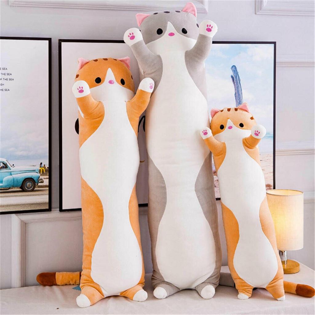Baby Long Cat Plush Toy Adult Soft Stuffed Kitten Pillow Kids Children Sleeping Pillow Home Decor