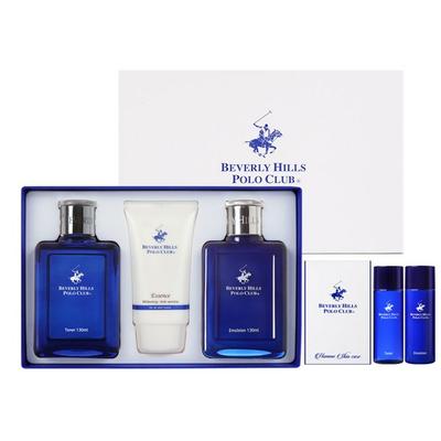 Beverly Hills Polo Club Blue Homme 1 набор из 3 базовых мужских предметов + 2 миниатюры (кожа + лосьон) 1 комплект