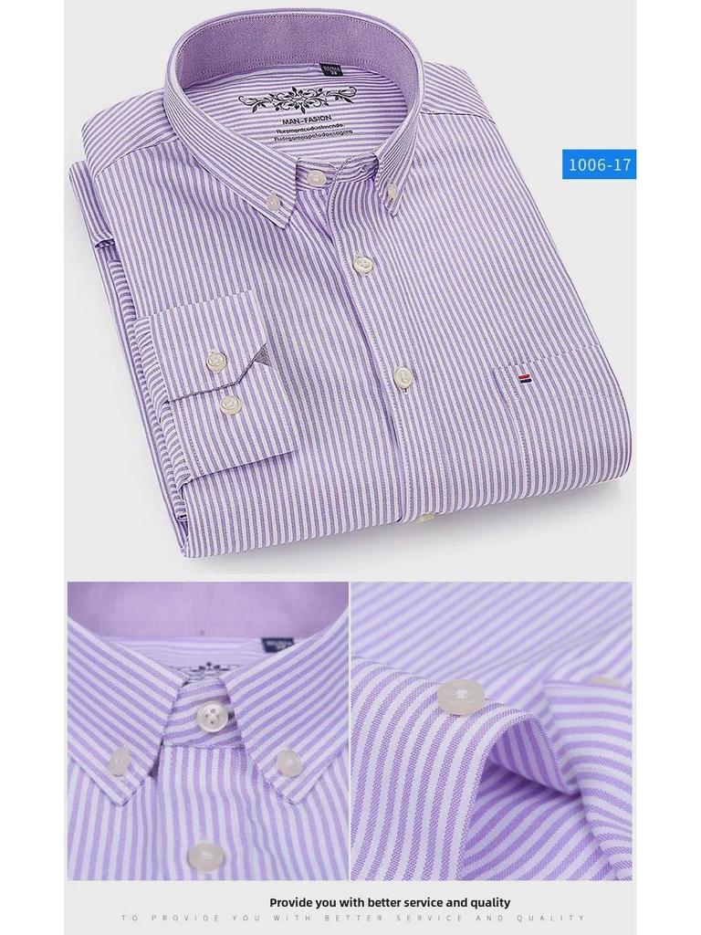 Мужская повседневная рубашка Oxford Cotton с длинным рукавом - стиль куртки весна/осень