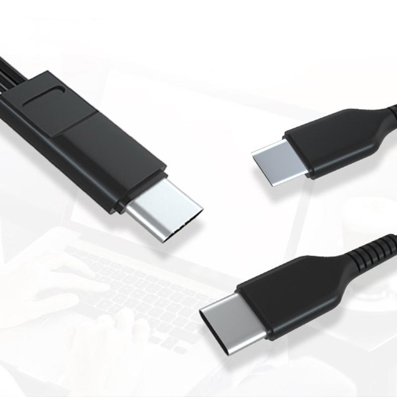 Зарядный кабель Type-C 20 см/1 м с двойным разъемом Type-C для планшета, телефона. Провод для зарядки для дома, офиса и путешественников