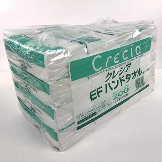 Nippon Paper Crecia Crecia EF Ручные полотенца, Двухслойные, Мягкий тип, 200 полотенец x 16 упаковок