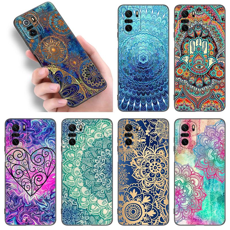 Mandala Chakra Yoga Phone Case For Xiaomi POCO F2 F3 M2 M3 M4 X3 X4 Pro NFC F4 GT 5G F1 X2 C3 C31 C40 M5S Soft TPU Black Cover