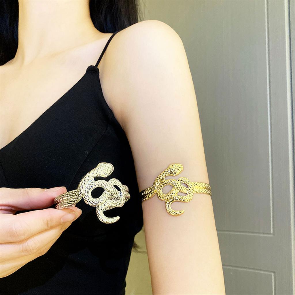 Elegant Armband Chain Blingbling Snake Arm Bracelets for Women Delicate Coils Armlet Armband Open Bangle