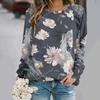 autumn and winter new fashion round neck long sleeve printed elegant casual loose hoodie