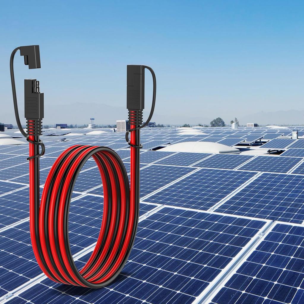 Кабель-удлинитель SAE 12 AWG, 10 футов, с разъемами SAE, быстроразъемный жгут проводов с адаптером для обратной полярности, для солнечной панели, аккумулятора