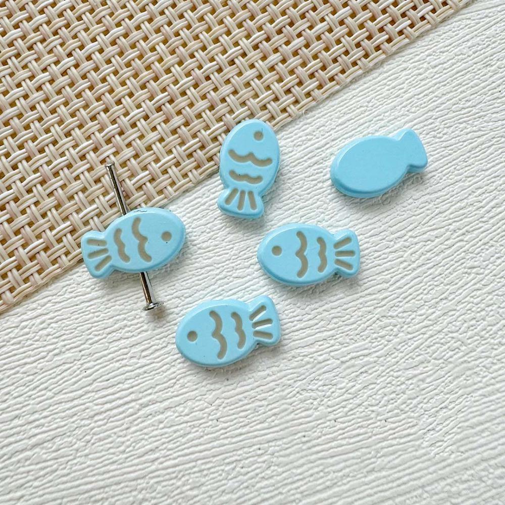 10pcs Handmade Craft Spacer Loose Beads Zinc Zinc Alloy Jewelry Making Material Hairpin Small Fish Beads Gift