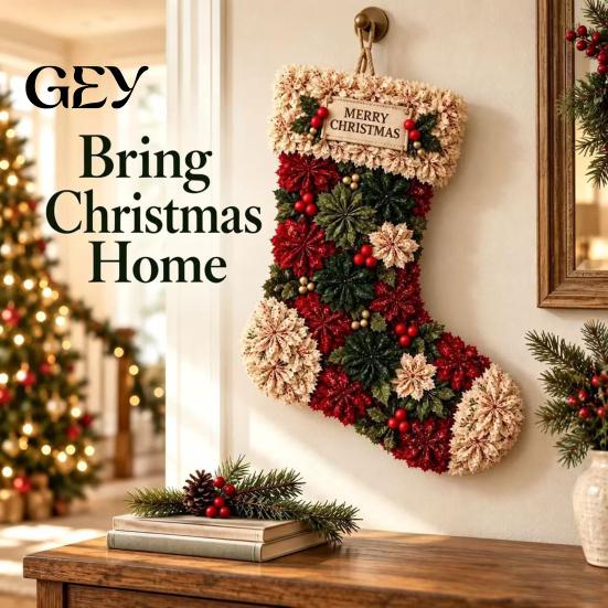 Holiday Craft Supplies for Beginners 3D Fabric Poke Wreath DIY Kit, Beginner-Friendly Christmas Making Stamp Art Set Door Hanging Home Decor Projects