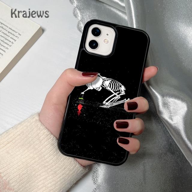 Krajews Aesthetics Skeleton soft Phone Case Cover For iPhone 17 Air 16 15 14 plus 12 13 pro max coque Fundas