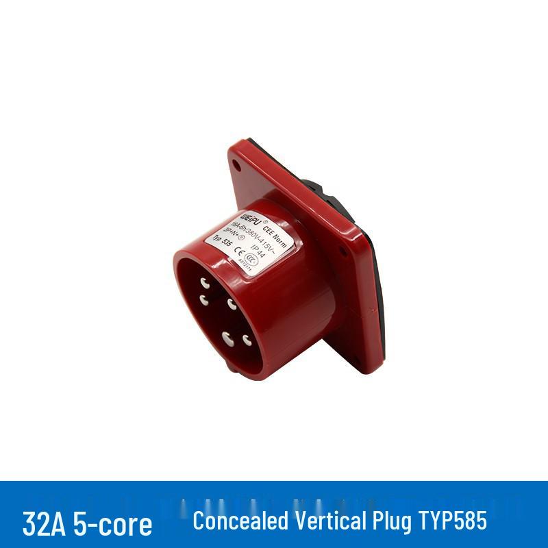 Weipu TYP285 6823 32A 5-Pin Industrial Plug & Socket, IP44 Surface/Flush Mount