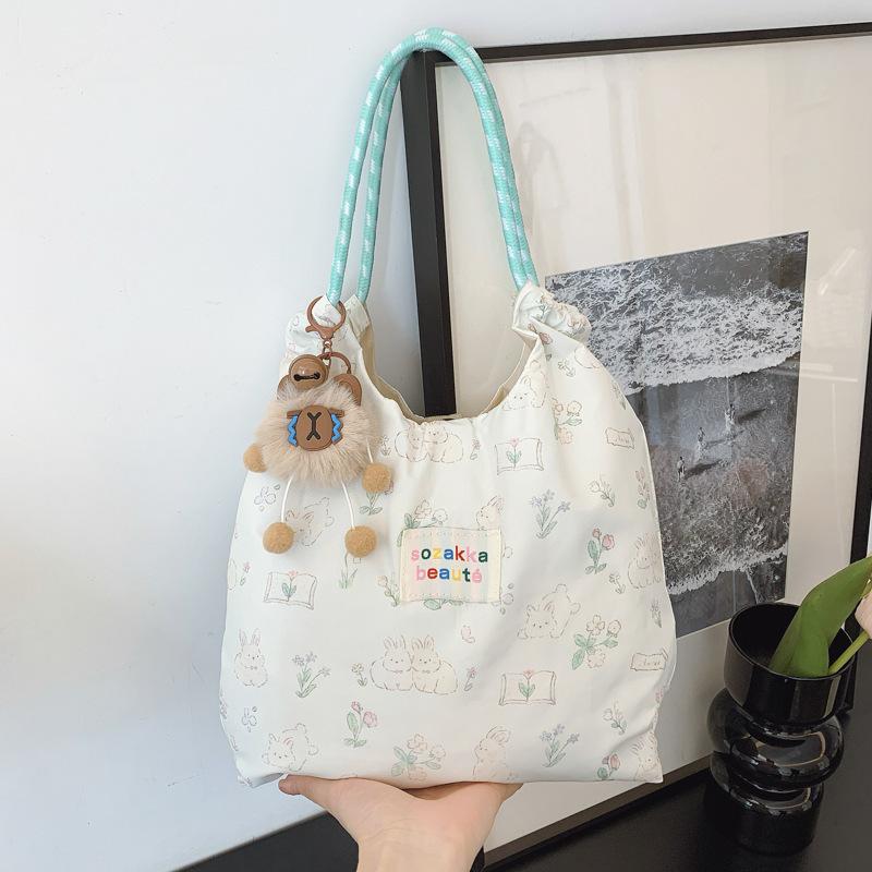 Японская милая мягкая студенческая сумка через плечо большой вместимости женская корейская версия маленькая свежая девушка с принтом портативная сумка для покупок
