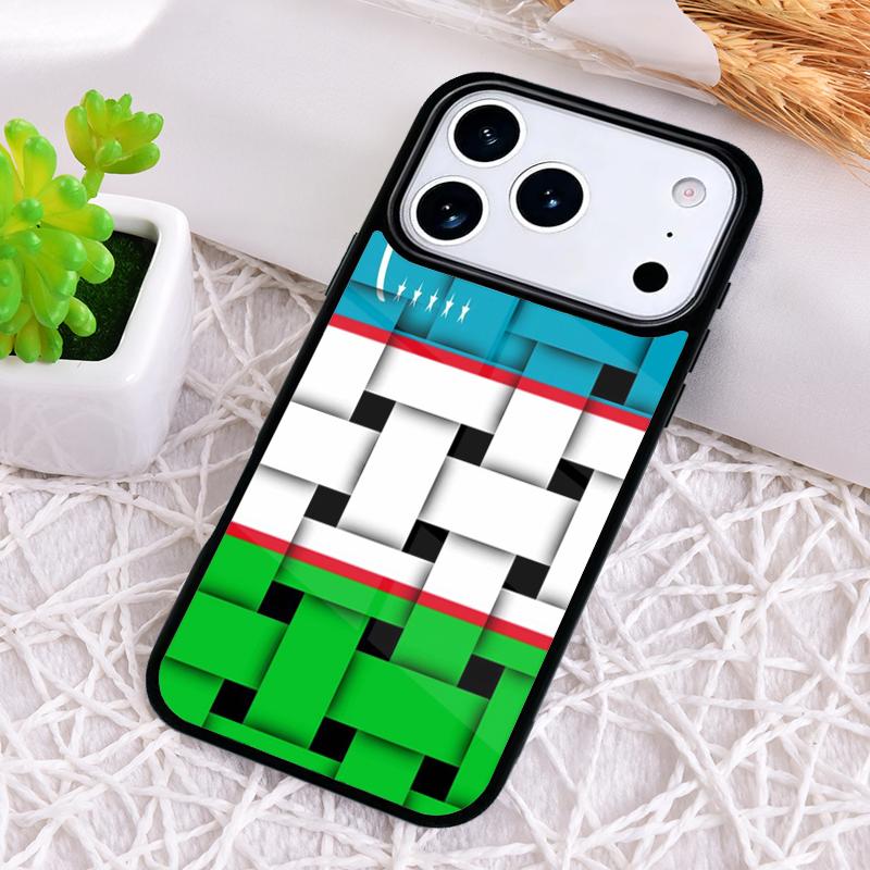 Чехол для телефона с эмблемой национального флага Узбекистана для iPhone 17 Air 16 15 11 12 14 13 Pro Max Ударопрочный чехол