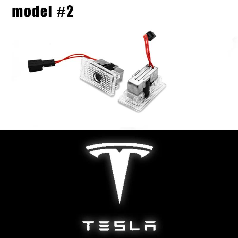 Автомобильная наклейка 2025 Новая Tesla 2 шт. Светодиодные приветственные огни для дверей автомобиля Для модели 3 Модели X S Модели Y Проектор логотипа Лампа призрачной тени Авто S