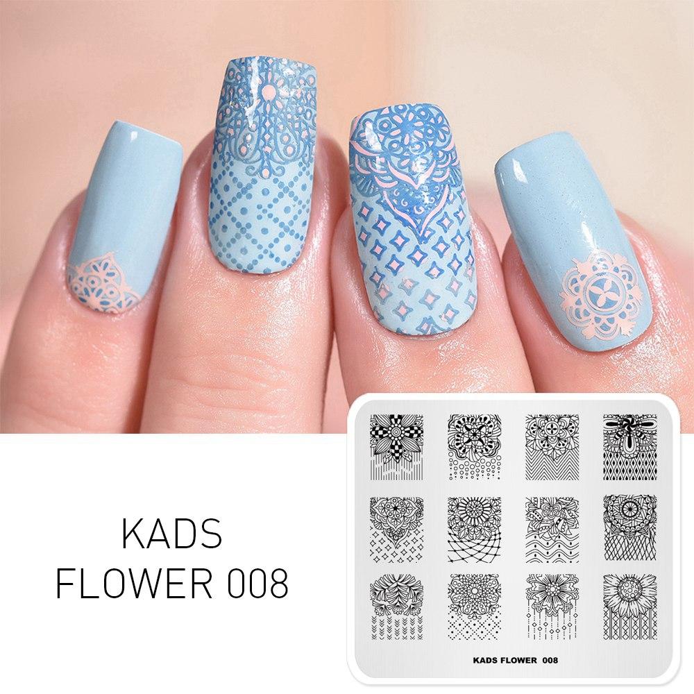 kads 53 Flower Series Nail Stamping Plates DIY Manicure Stamping Plate for Nail Art Template Nail Art Stamp Plates
