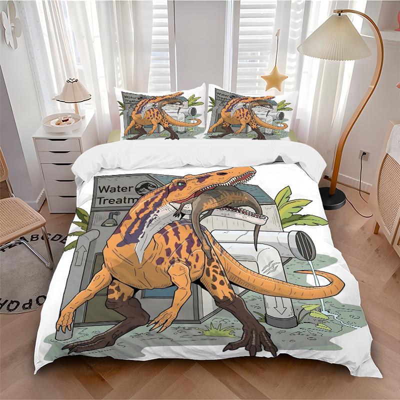 3pcs Water Treatment Tyrannosaurus Quilt Cover Set (1 Quilt Cover + 2 Pillowcases