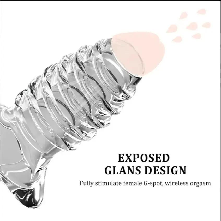 Enlargement Penis Sleeve For Delay Ejaculation Sex Toys For Men Realistic Dildo Cock Ring Penis Erection Reusable Condom