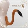 Cosplay Fake Cat Tail Soft Fuzzy Plush Contrast Color with Metal Pin Fixed Performance Club Dance Paty Costumes Prop Artificial Tail