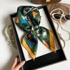 Simulated Silk Silk Scarf Square Scarf Women's Korean Edition Fashion Letter Printed Small Square Scarf Workplace Decoration Scarf
