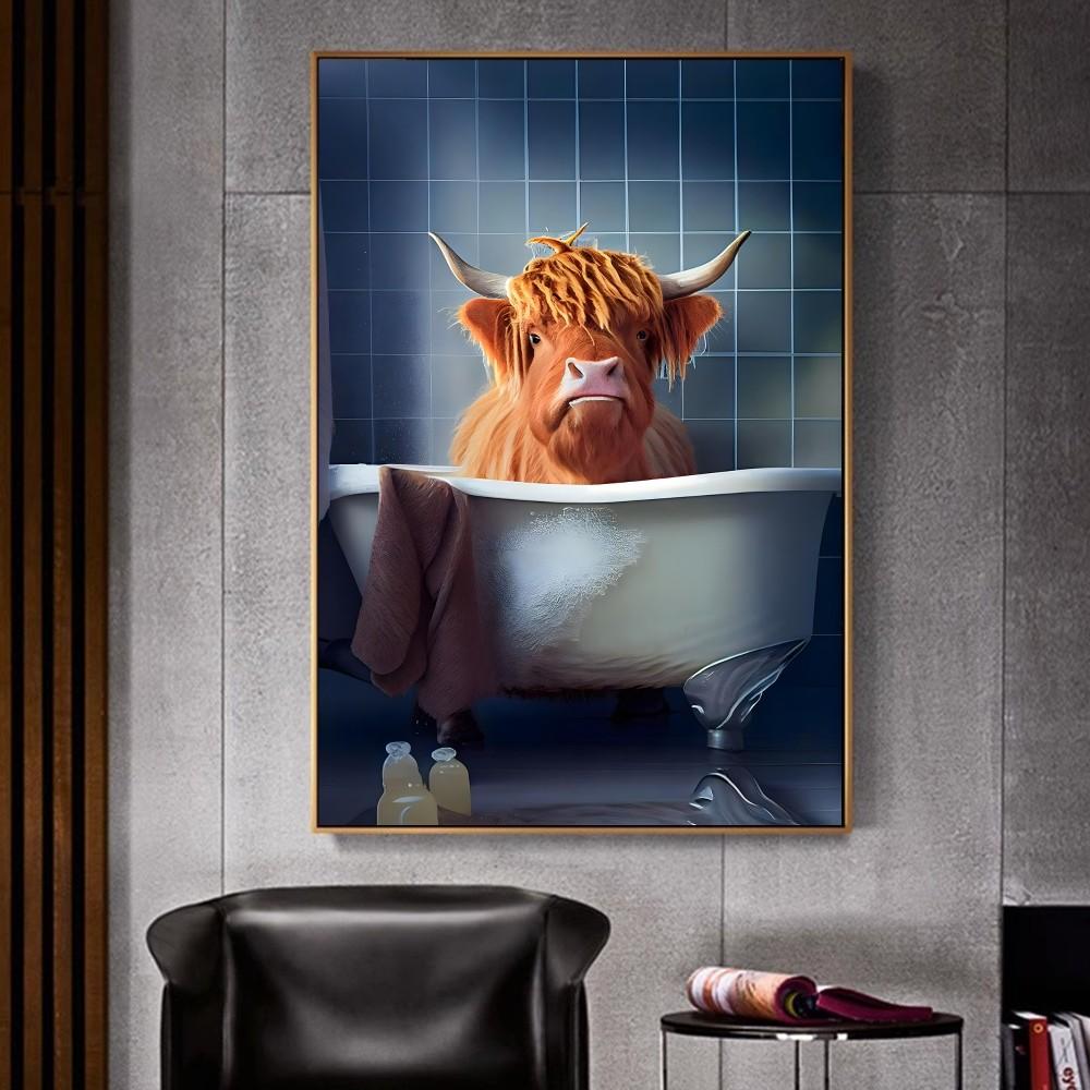 Шимпанзе, кошка, собака, жираф, животное, идущее в туалет. Плакат для домашнего интерьера, украшения. Высококачественная бумага. Плакат для настенного исследования. Домашняя гостиная.