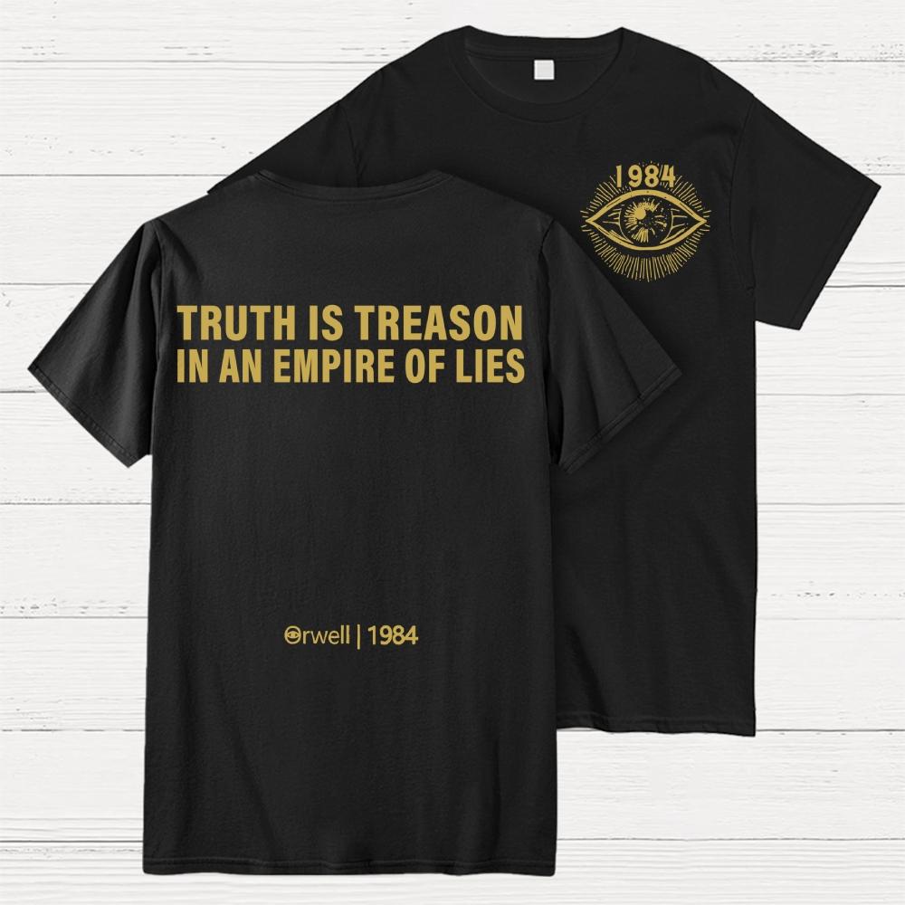 Orwell 1984 Front And Back Printing Cotton Summer Casual Cool Loose T-Shirt