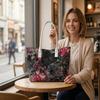 Gothic Floral Heart Tote Bag for Women Stylish Shoulder Bag for Daily Use
