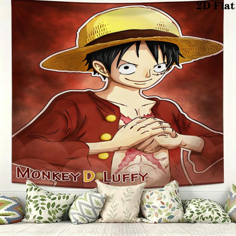 Тканевое панно с Манки Д. Луффи из One Piece Эстетичное настенное панно Печатный тканевый плед Декоративные панно для спальни гостиной Домашний декор
