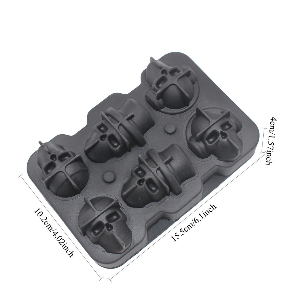 Skull Ice Ball Mold BPA Free Silicone 3D Flexible Ice Cube Trays DIY Freezer Maker Halloween Horror Skull Head Ice Cube Cocktail