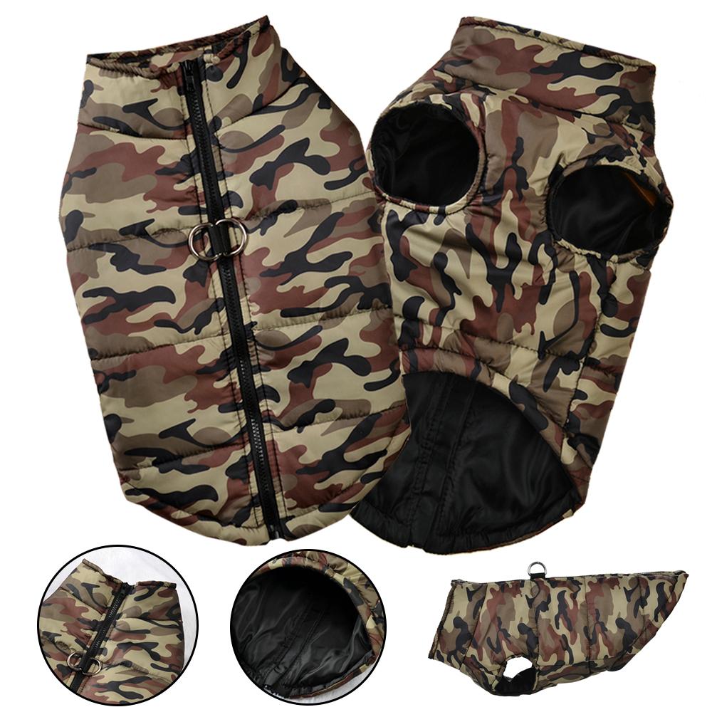 Windproof Dog Coat Clothes Autumn Winter Cozy Pet Puppy Apparel Cats Jacket Camouflage Print Warm Costumes For Big Dogs Golden Retriever Clothing