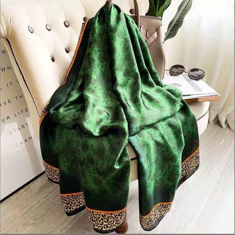 Women's New High-end Silk Spring and Autumn Summer Versatile Shawl Thin Sun Protection Neck Protection Fashionable Scarf
