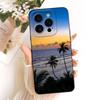 For iPhone 16 Pro Max Fashion Dusk Beach Painting Phone Case For iPhone16 16Pro 16ProMax Soft Silicone Covers Bumpers