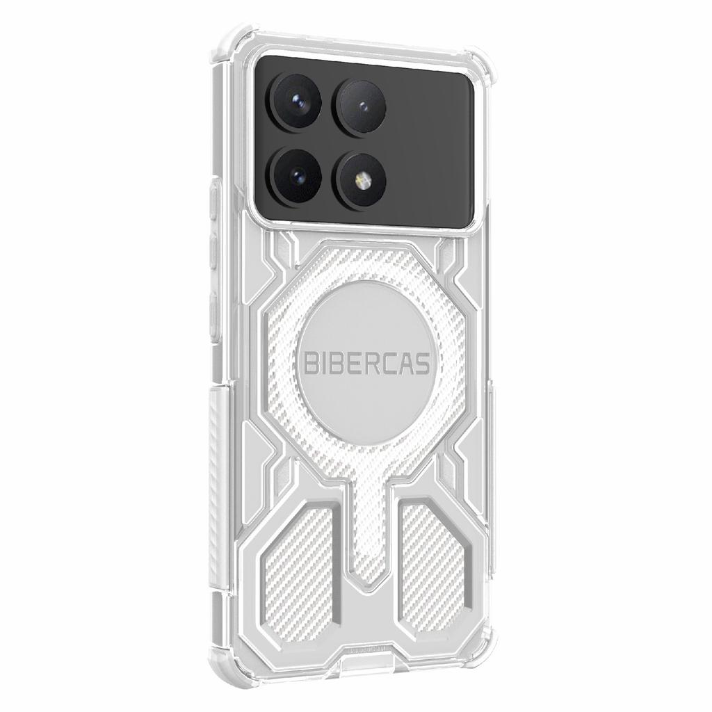 BIBERCAS J-16 Transparent Series Phone Case For Xiaomi Poco F6 Pro 5G/Redmi K70 5G/K70 Pro 5G Compatible with MagSafe TPU+PC Cover