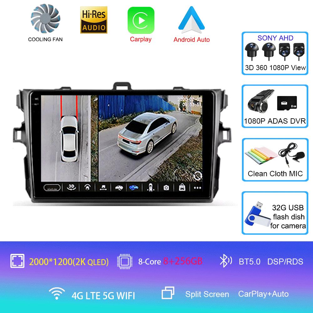 Android 14 Автомобильное радио для Toyota Corolla 10 E140 E150 2006 - 2013 Мультимедиа Видео Плеер Навигация Стерео GPS Нет 2din 2 din d