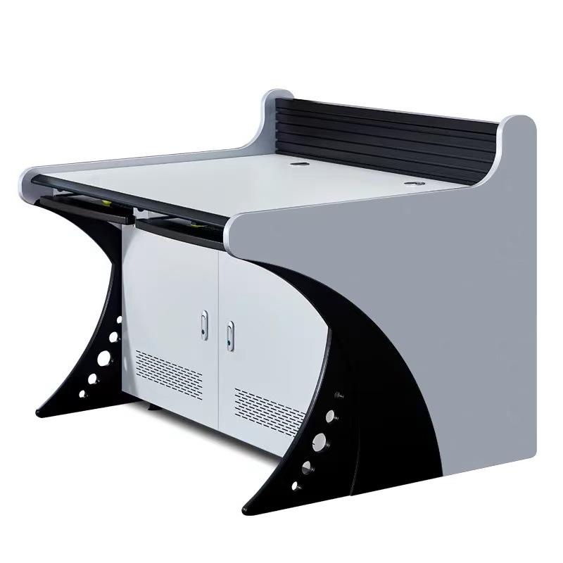 Curved Control Desk for Central Command Center with Multi-Screen Monitoring