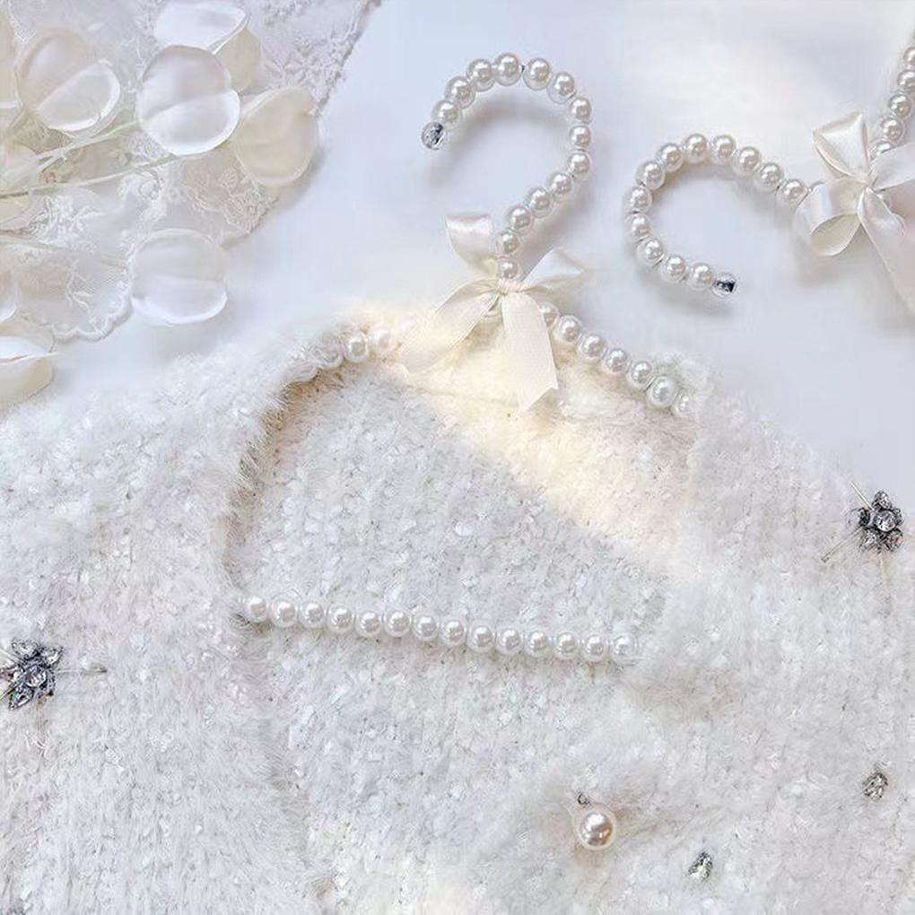 Элегантный пластиковый органайзер для одежды с жемчужными акцентами, вешалка для свадебного платья, вешалка для одежды с жемчужными вставками