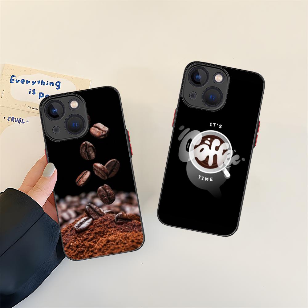 Coffee Beans Silicone Mobile Phone Case for iPhone 17 16 15 14 13 12 11 X XR XS Air Pro Max Plus Mini Colorful Cover