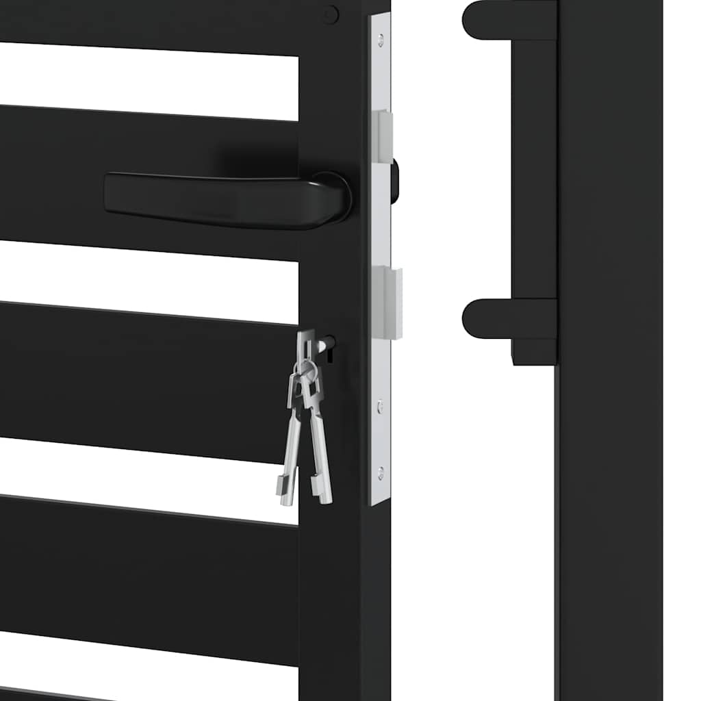 Garden Gate Lockable Black 100 x 200 cm Aluminum
