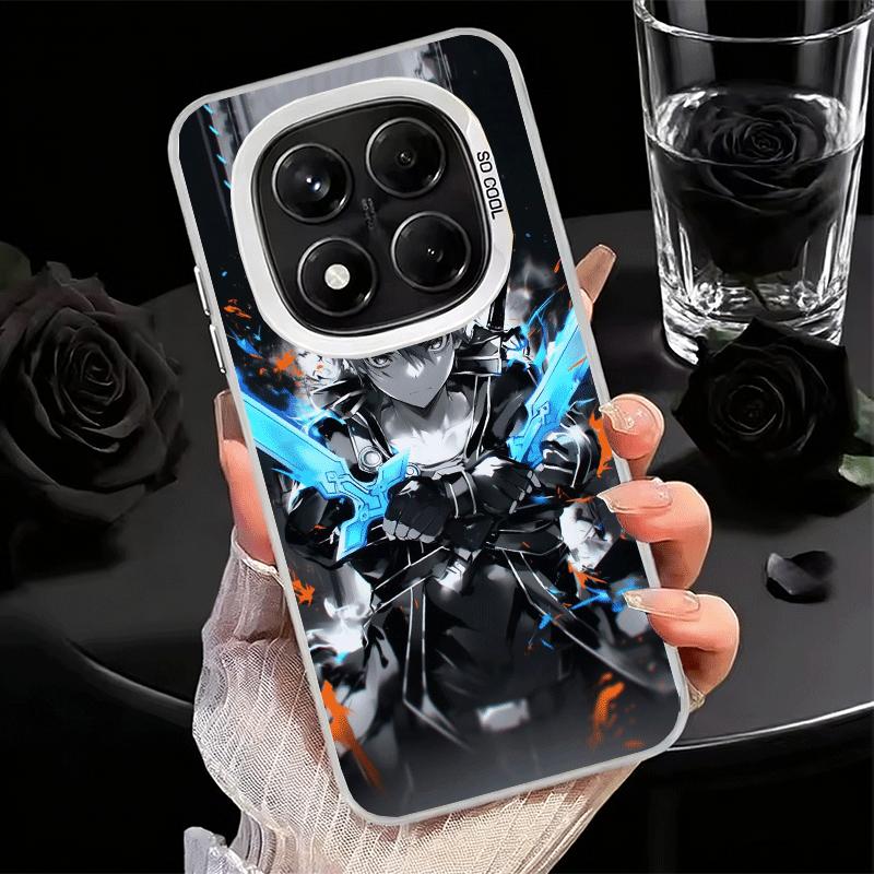 Мягкий чехол для телефона Sword Art Online Кирито для Xiaomi Redmi Note 13 14 15 Pro Plus 12S 12 11S 11 11T 10S 10 Ударопрочный чехол Задняя панель S