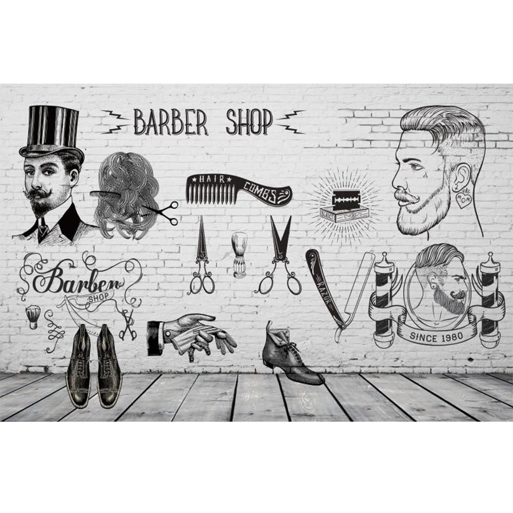 Barber Shop 3d Wall Murals Wallpaper Vintage Modern Hair Salon Wallpaper Suitable For Barber Shop Beauty Salon Murals