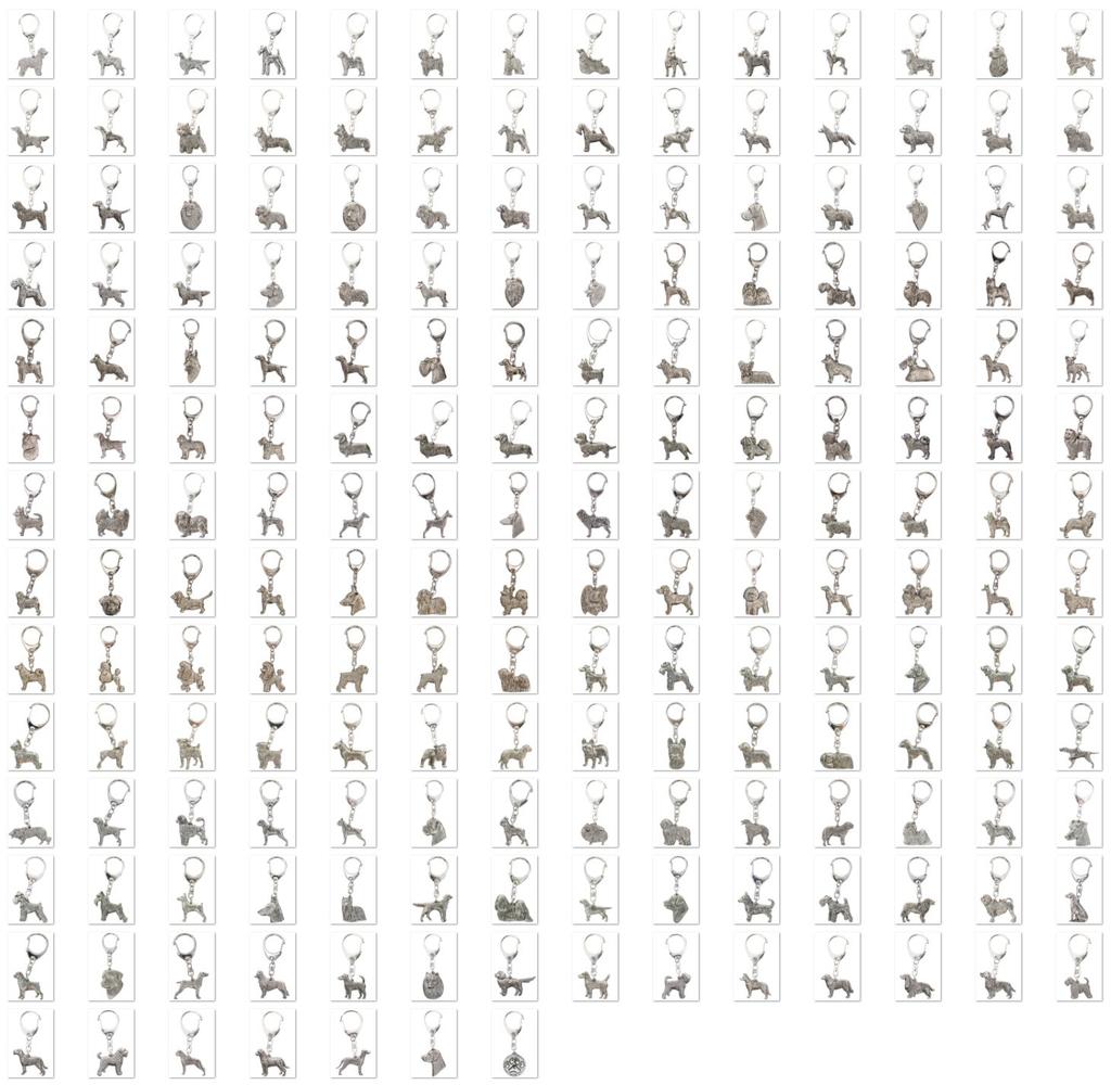 Коллекция брелоков для собак в виде мопса, сделанных в Англии (Глава)