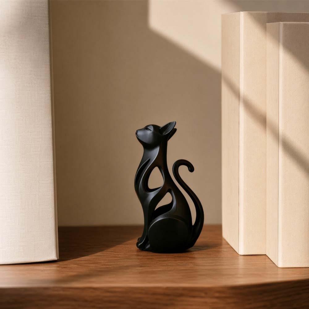 3D Printed Abstract Cat Sculpture Plastic Sculpture of Kitten Living Room Decor
